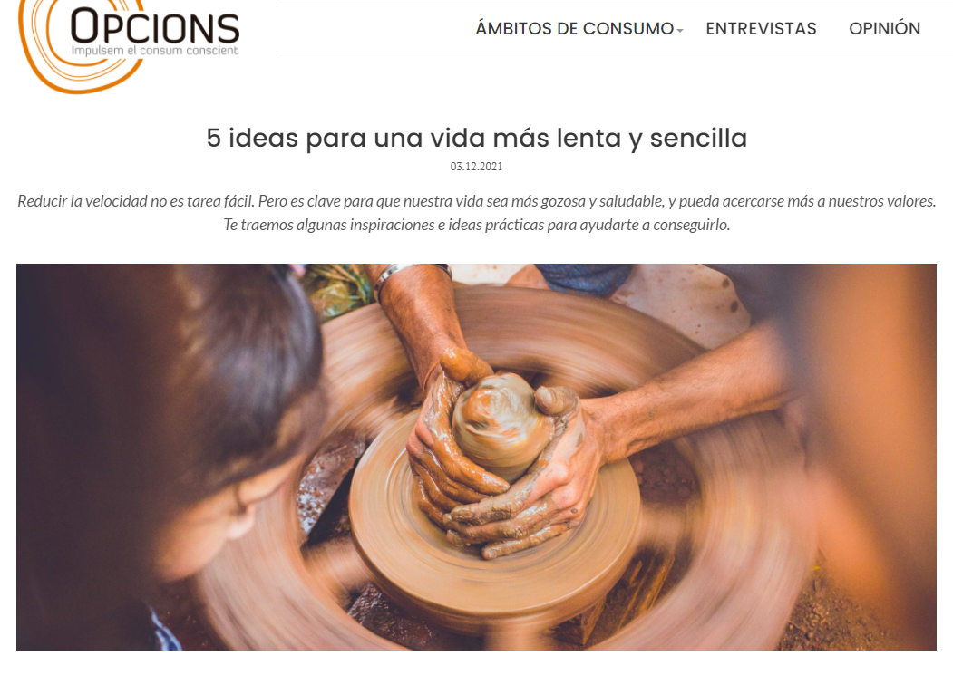 Imagen del artículo "5 ideas para una vida más lenta y sencilla" en opcions.org